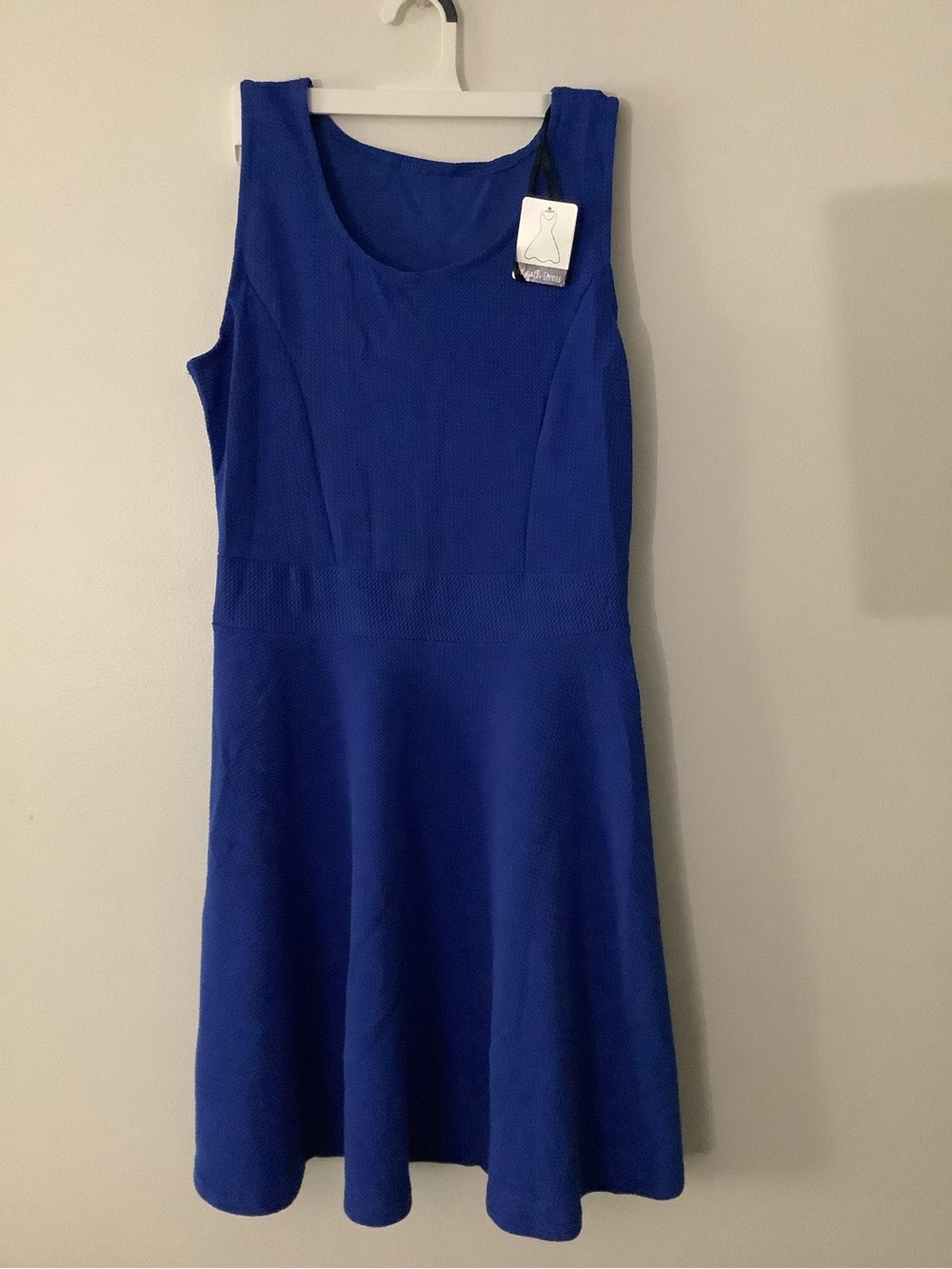 Sleeveless Royal Blue Fit-and-Flare Dress